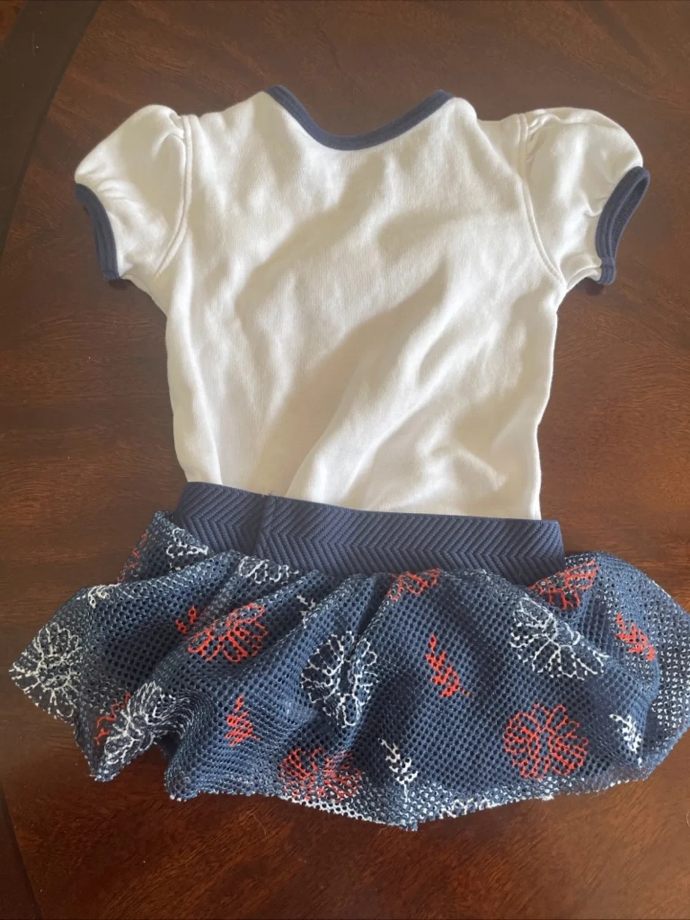 Detroit Tigers Baby Girls Jumpsuit And Detachable Navy Skirt Size 6-9 Months